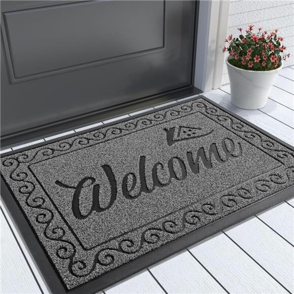 Welcome Mat, Heavy Duty Sturdy Door Mats for Home Entrance Outdoor,Front Doormat - Picture 1 of 7